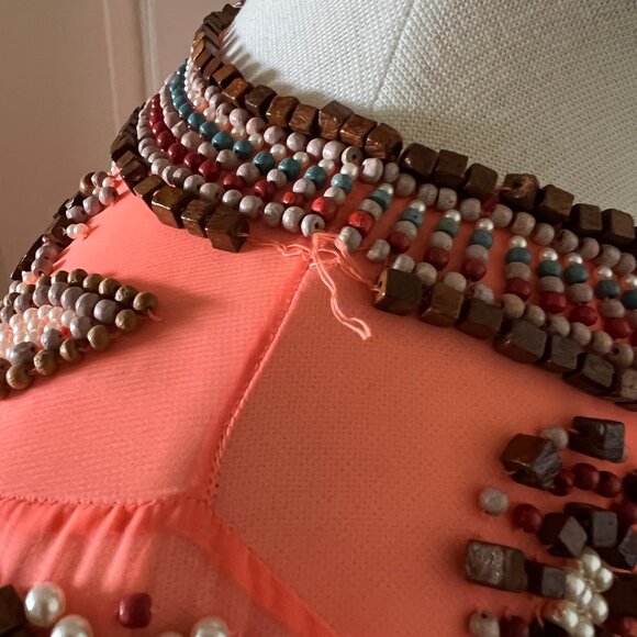 Vintage MATTHEW WILLIAMSON Beaded Dress Spring 2007 Runway Sz 10 - Picture 12 of 16